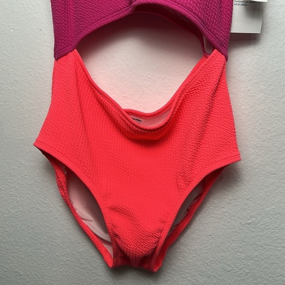 Color-Block Cutout One-Piece Swimsuit for Girls Preppy bathing suit size 14-16 - Picture 7 of 10